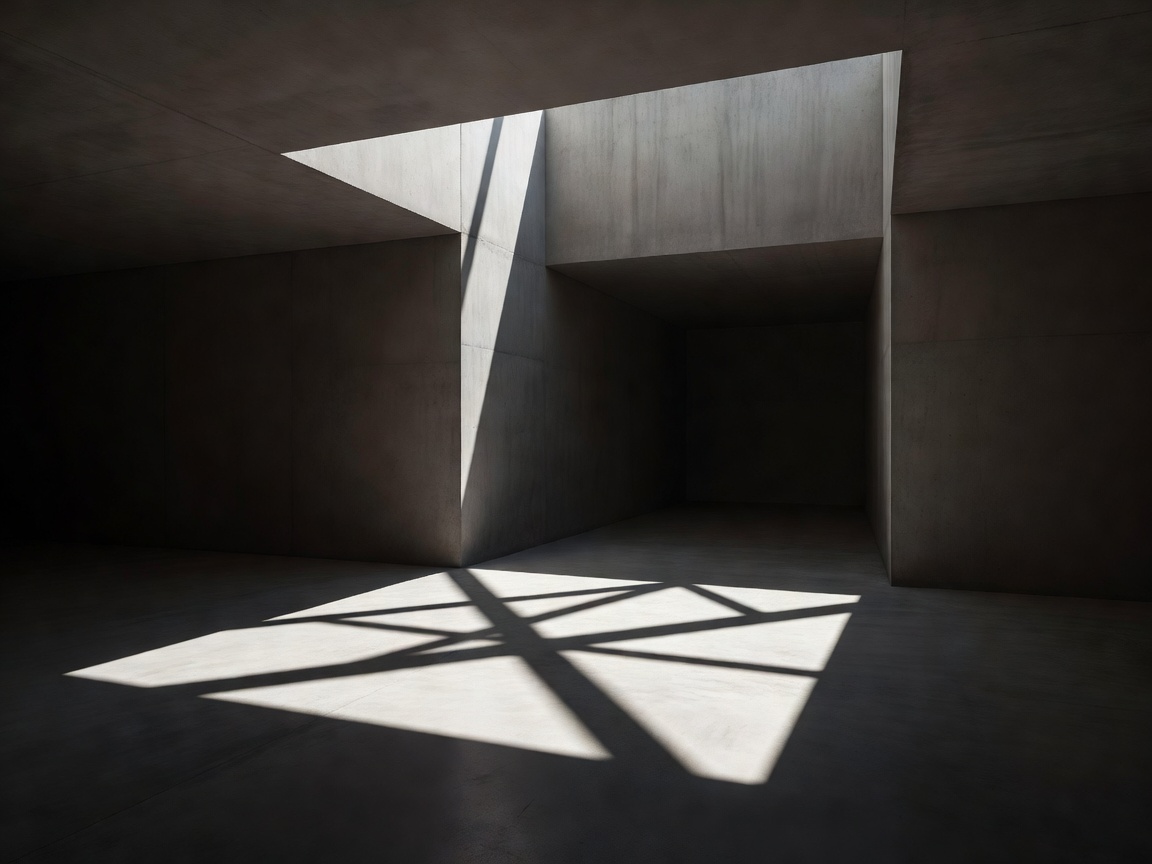 Dramatic architectural shadow cast by a structural lightwell